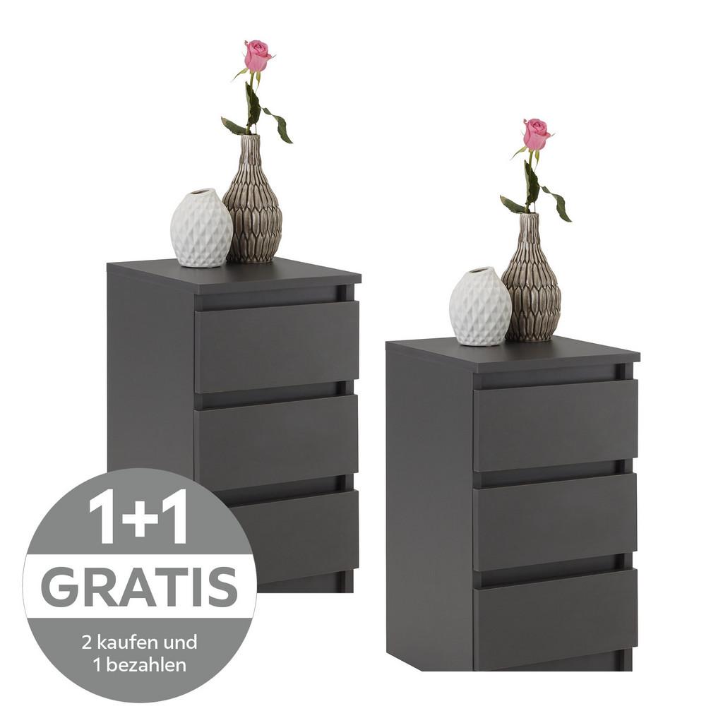 Nachtkästchen Anthrazit H: 55 cm Ella