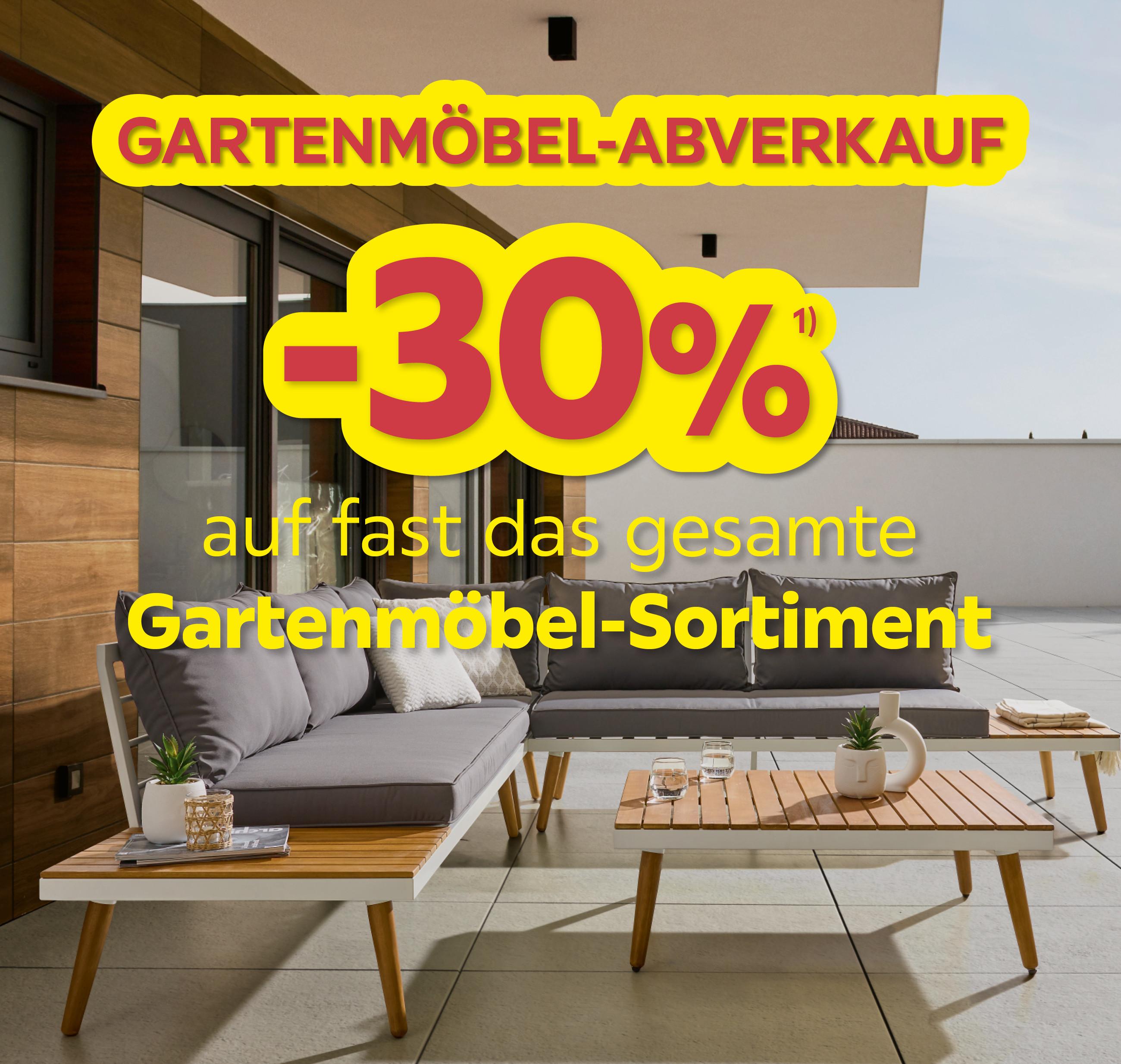 Gartenmöbel-Abverkauf, -30% auf fast das gesamte Gartenmöbel-Sortiment