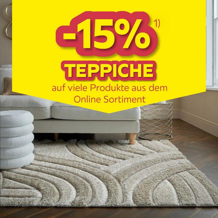 -15% Teppiche auf viele Produkte aus dem Online Sortiment