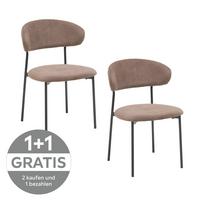 Esszimmerstuhl Fenja Braun - Schwarz/Braun, KONVENTIONELL, Textil/Metall (53/80/57cm) - MID.YOU