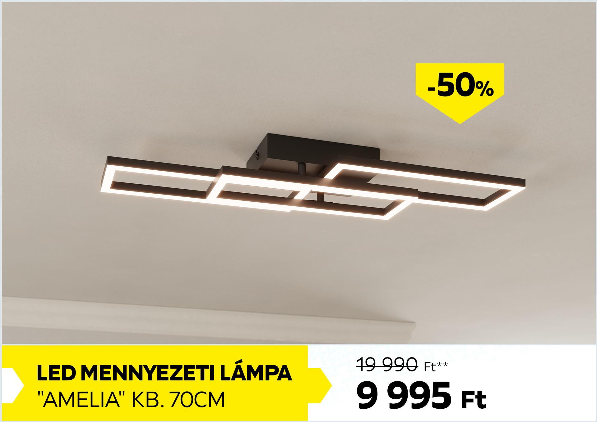 LED mennyezeti lámpa kb. 70cm AMELIA 19990Forint helyett 9995Forint kedvezmény mértéke 50%