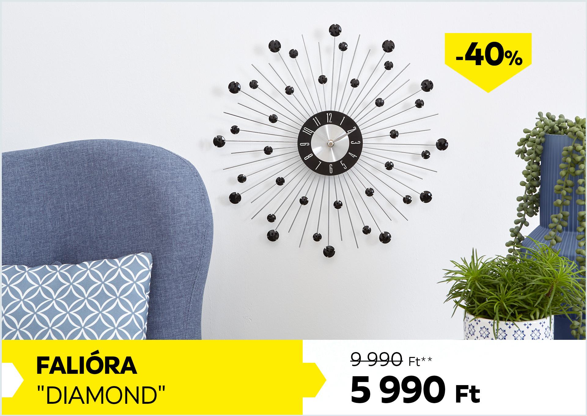 Falióra DIAMOND 9990Forint helyett 5990Forint kedvezmény mértéke 40%