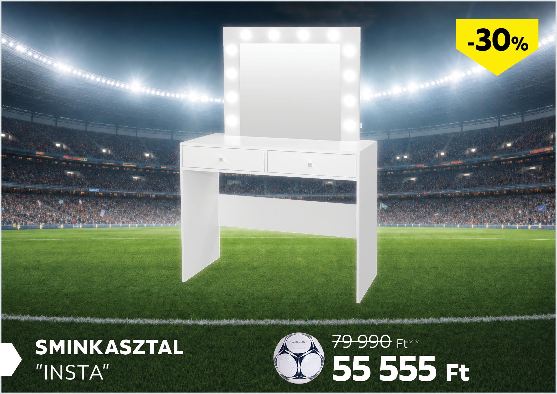 SMINKASZTAL INSTA 79990Forint helyett 55555Forint kedvezmény mértéke 30%