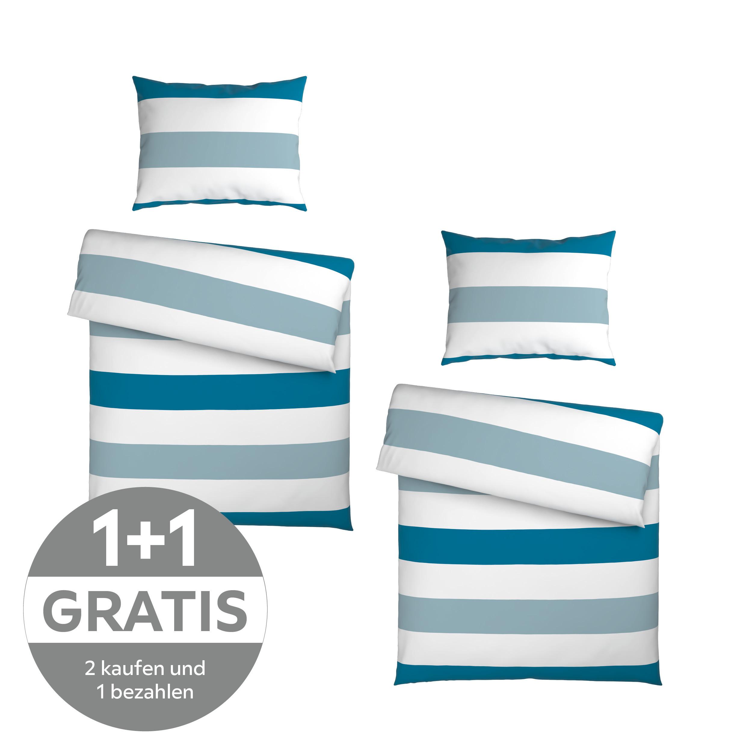 BETTWÄSCHE IRMA - Blau/Weiß, MODERN, Textil - Luca Bessoni