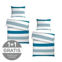 BETTWÄSCHE IRMA - Blau/Weiß, MODERN, Textil - Luca Bessoni