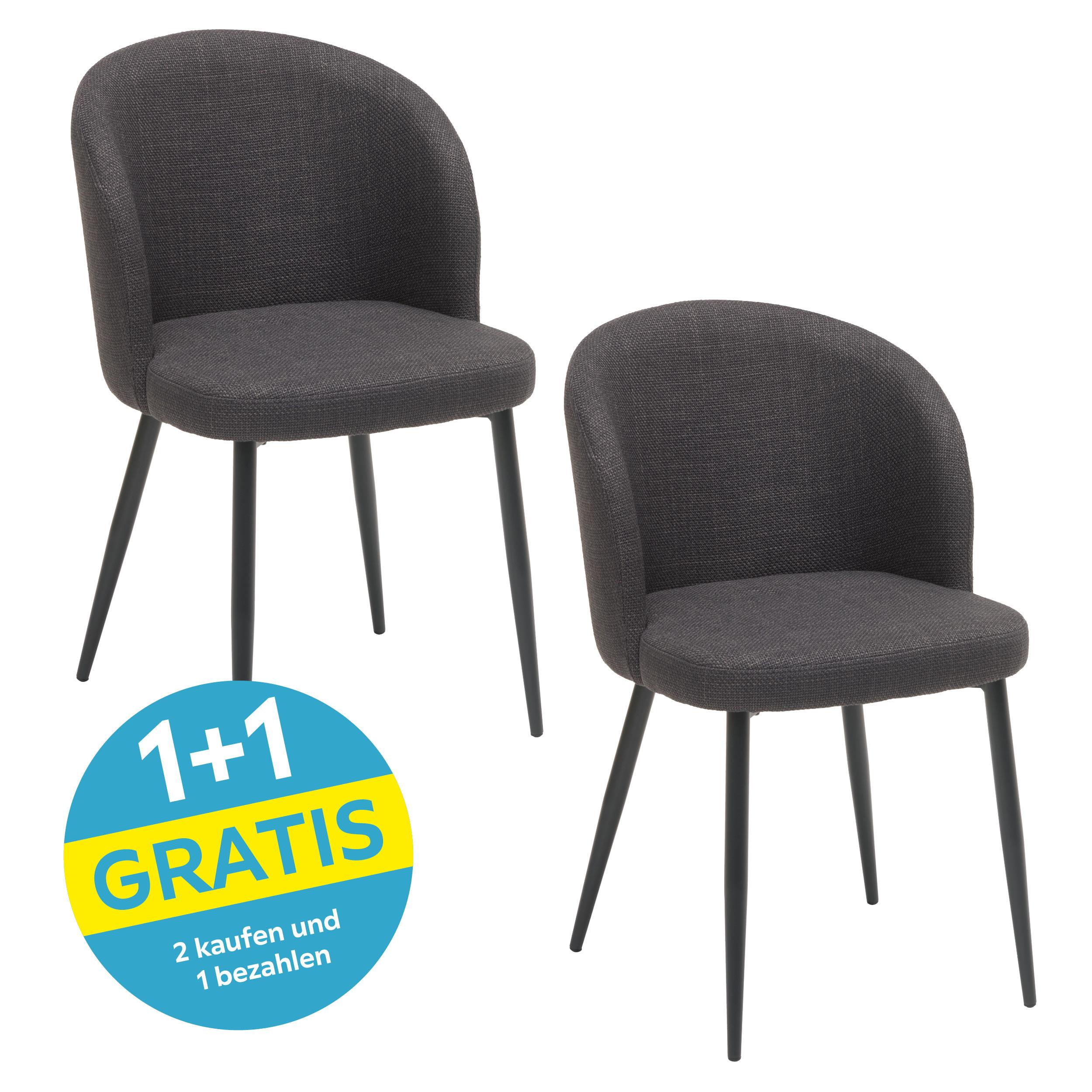 Vierfußstuhl Flo Webstoff Anthrazit, B: 49 cm