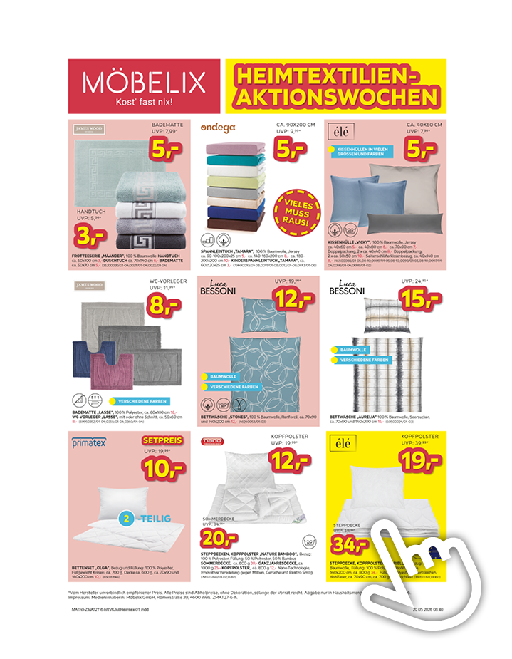 Heimtextilien Aktionswochen Prospekt Beilage