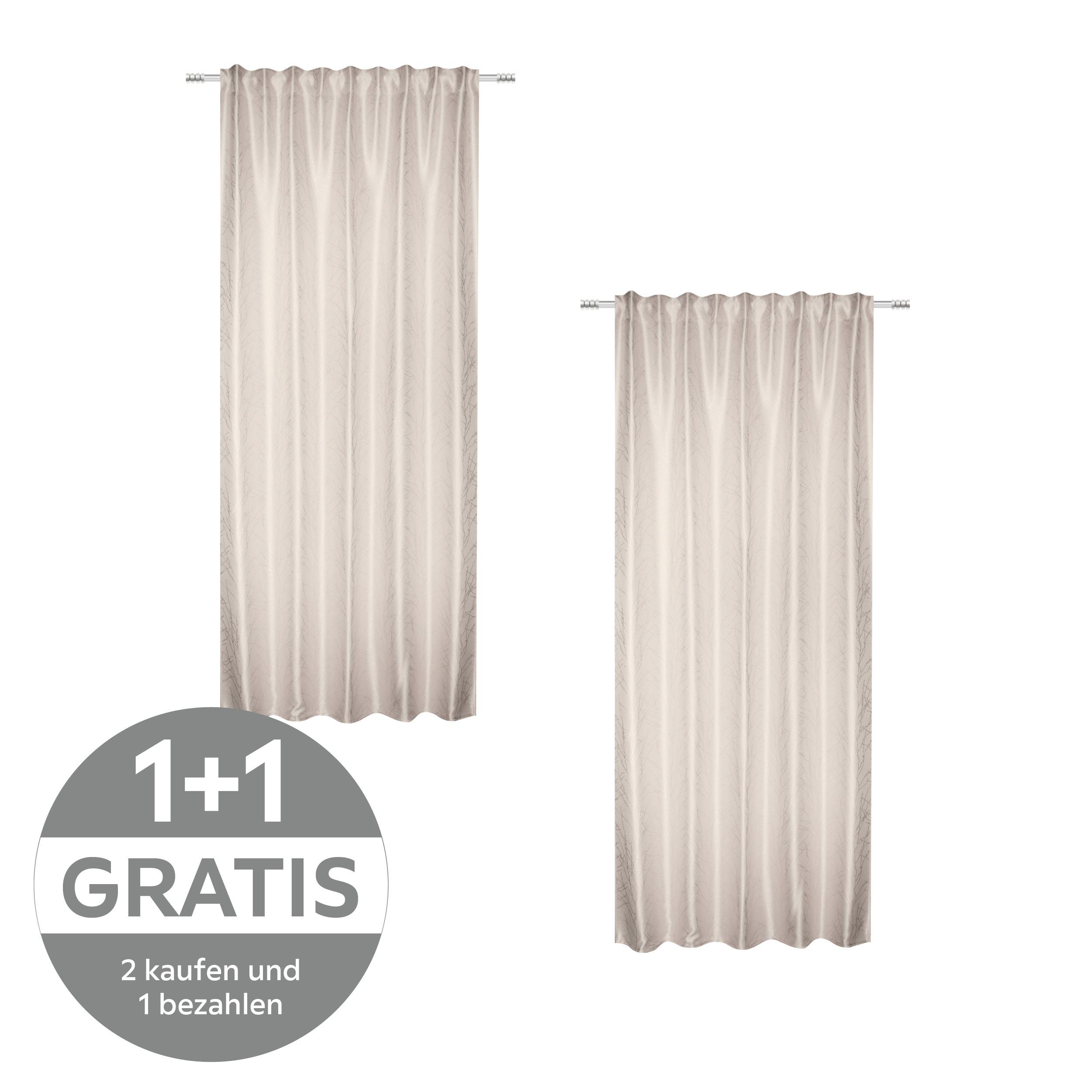 Fertigvorhang Neli - Naturfarben, MODERN, Textil (140/245cm) - Luca Bessoni