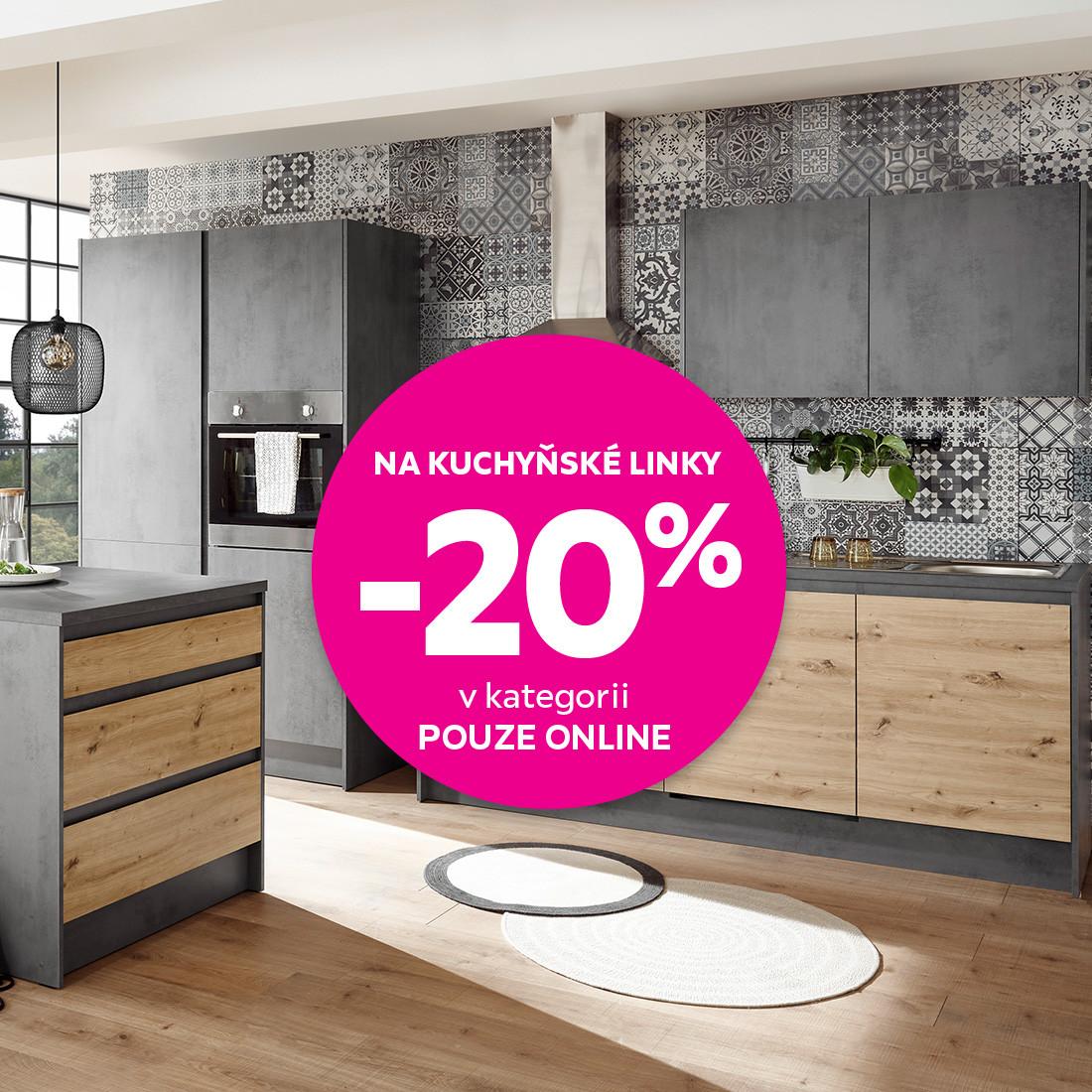 20 % na kuchyňské linky Pouze online