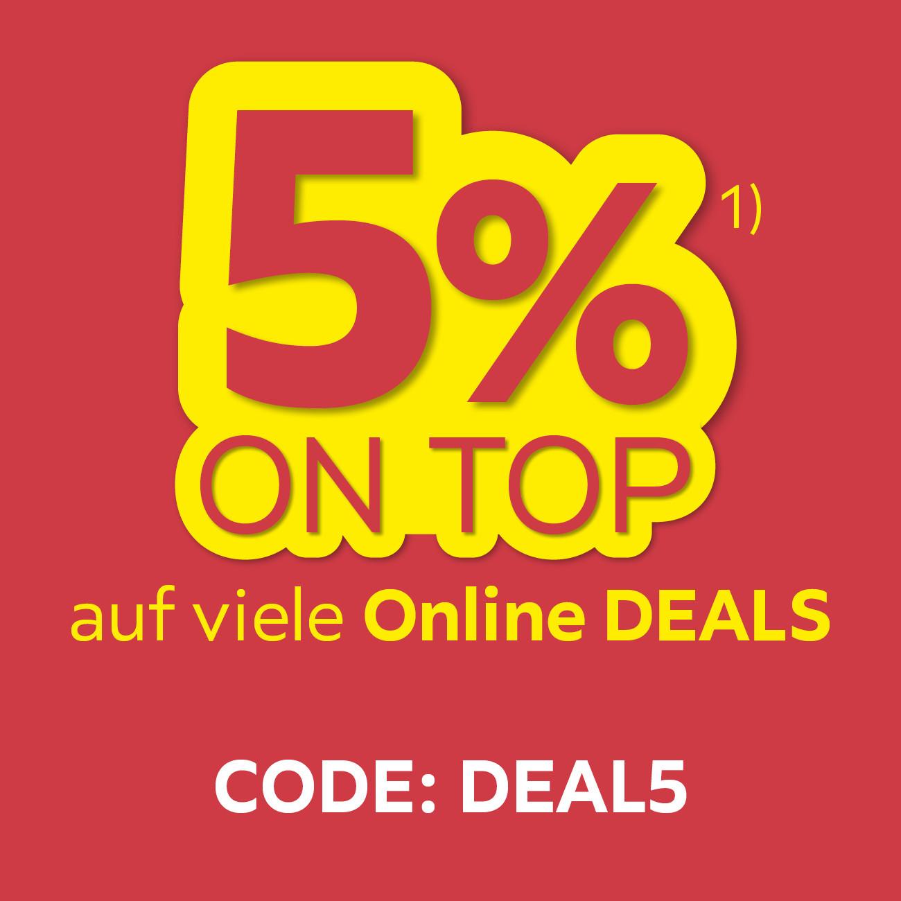 5% on Top auf viele Online DEALS Code: DEAL5