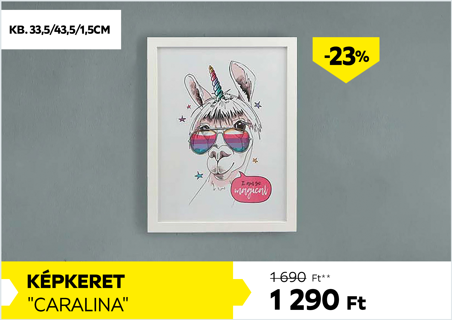 Képkeret CARALINA 1690Forint helyett 1290Forint, kedvezmény mértéke: 23%