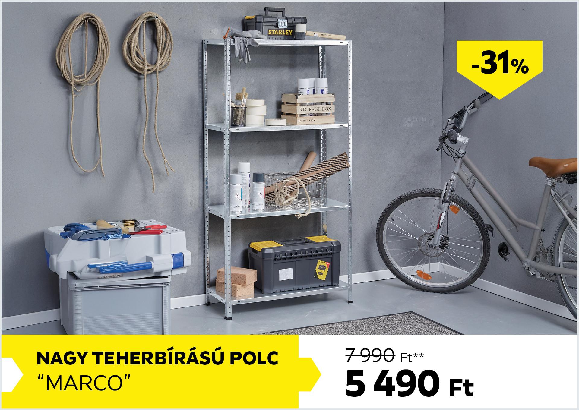 Nagy teherbírású polc MARCO 7990Forint helyett 5490Forint kedvezmény mértéke 31%