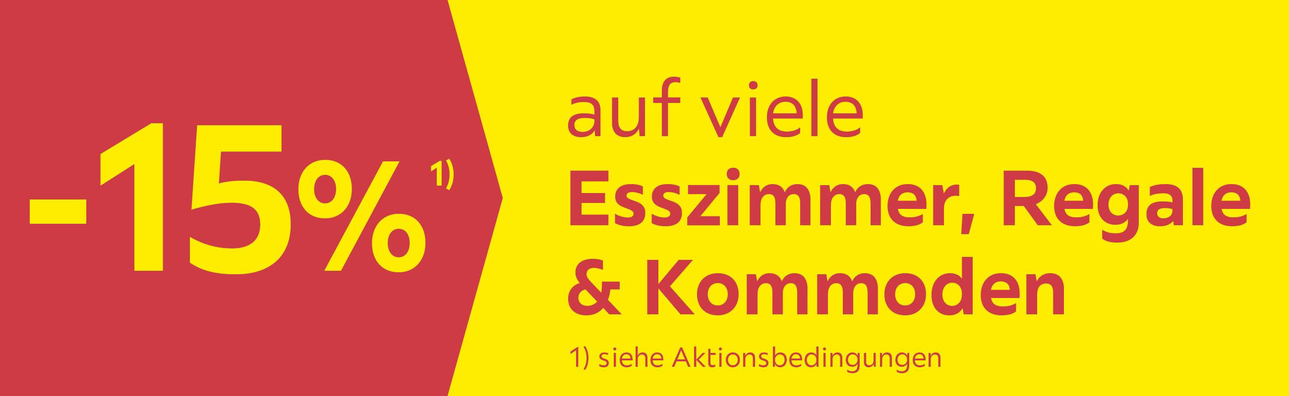 -15 % auf viele Esszimmer, Regale & Kommoden