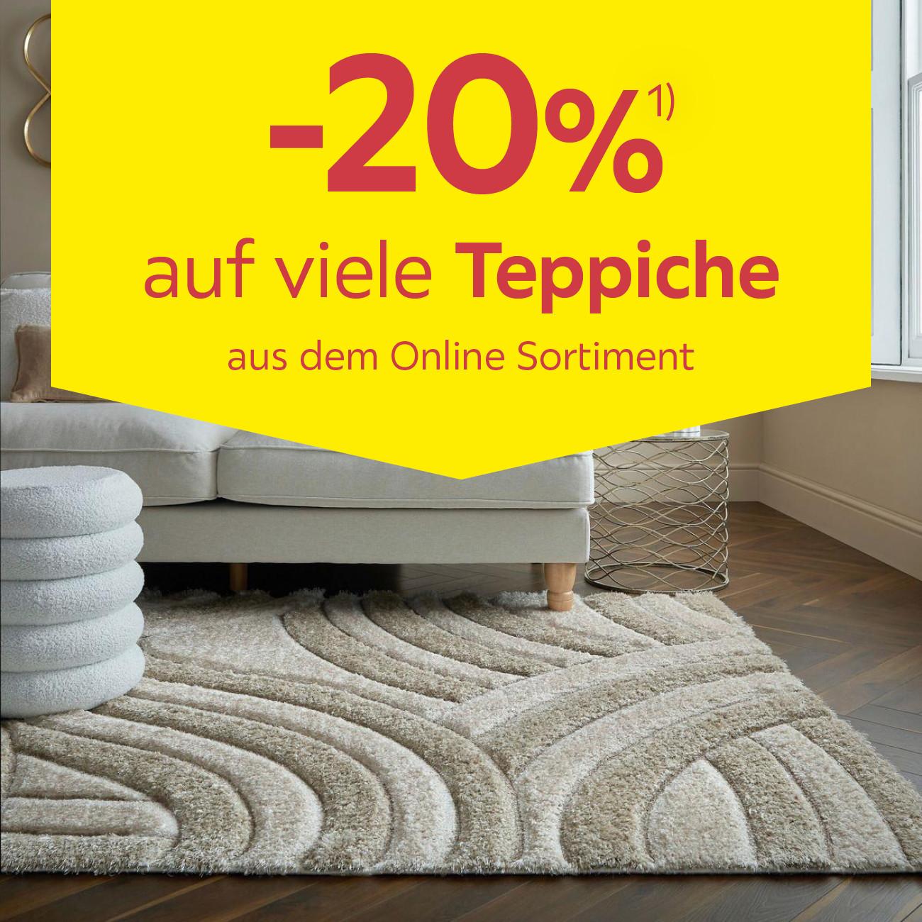 -20% auf viele Teppiche aus dem Online-Sortiment