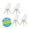Schalenstuhl Vilnius Weiß - Weiß/Naturfarben, LIFESTYLE, Holz/Kunststoff (48,5/84/55cm) - MID.YOU
