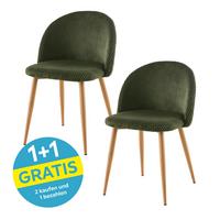 Stuhl Emilio - Eichefarben/Grün, LIFESTYLE, Holz/Textil (51/78/52cm) - Livetastic