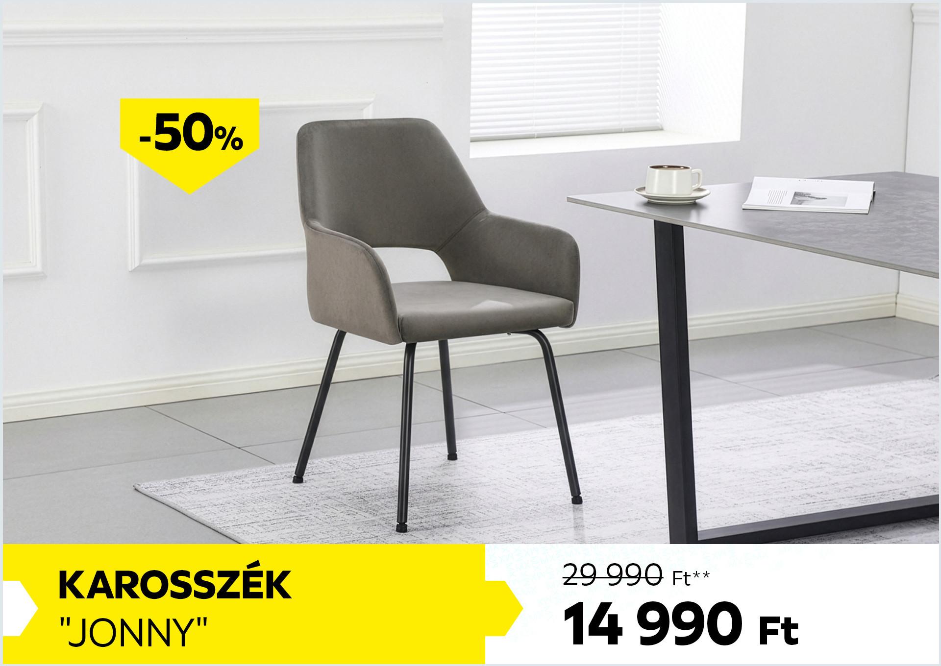 Karosszék JONNY 29990 Forint helyett 14990 Forint, kedvezmény mértéke: 50%