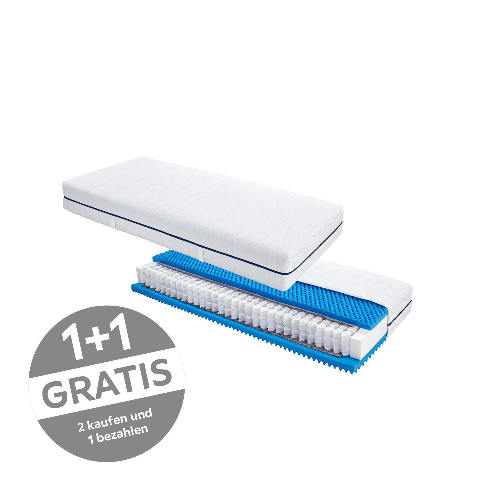 Taschenfederkernmatratze 90x200 cm H2 - Weiß, KONVENTIONELL, Textil/Metall (90/200cm) - Livetastic