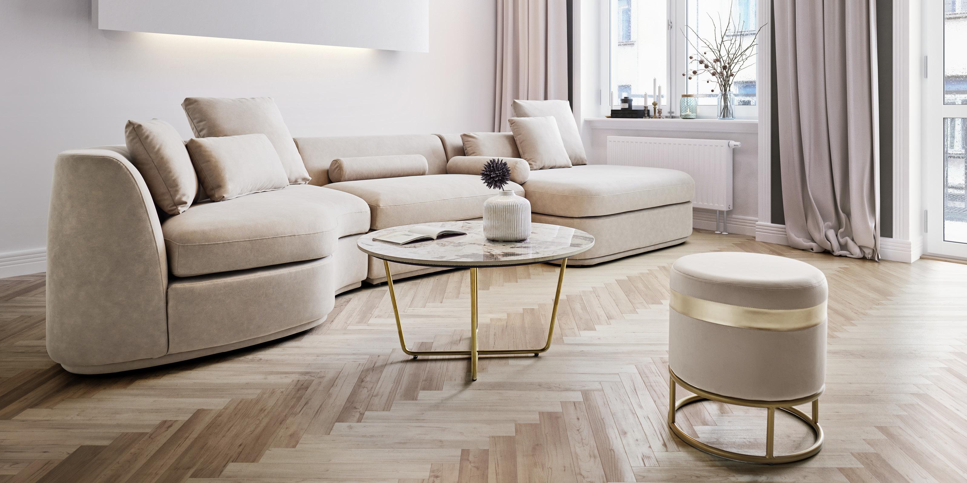 jednoduchý moderní béžový obývací pokoj