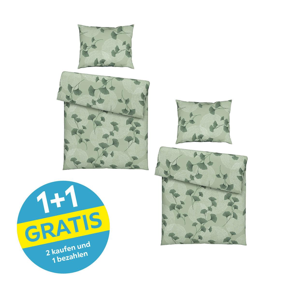 Bettwäsche 140x200 Cm Kamila Renforce, Grün - Grün, ROMANTIK / LANDHAUS, Textil - James Wood