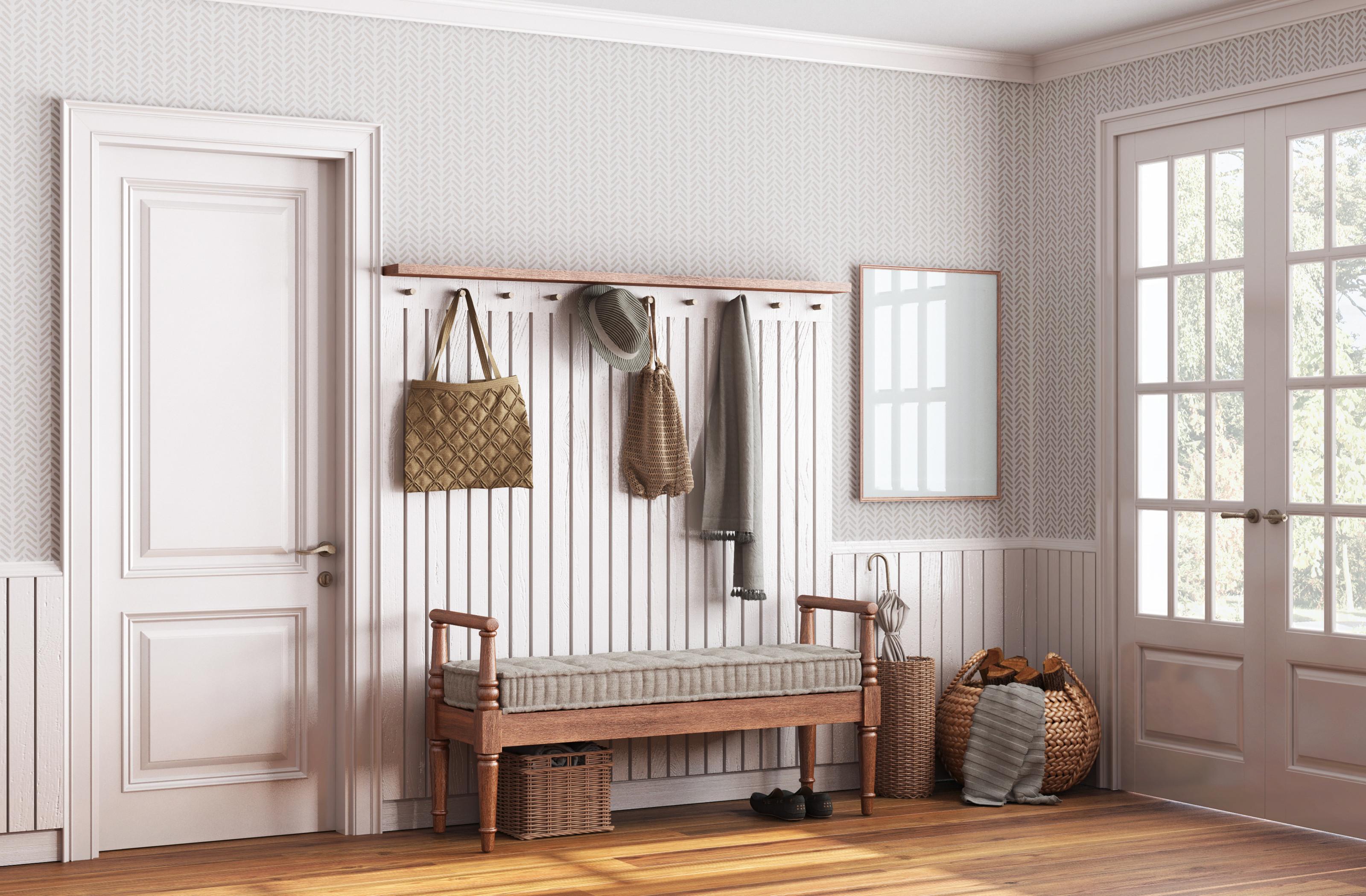 chodba zariadená vo vintage štýle