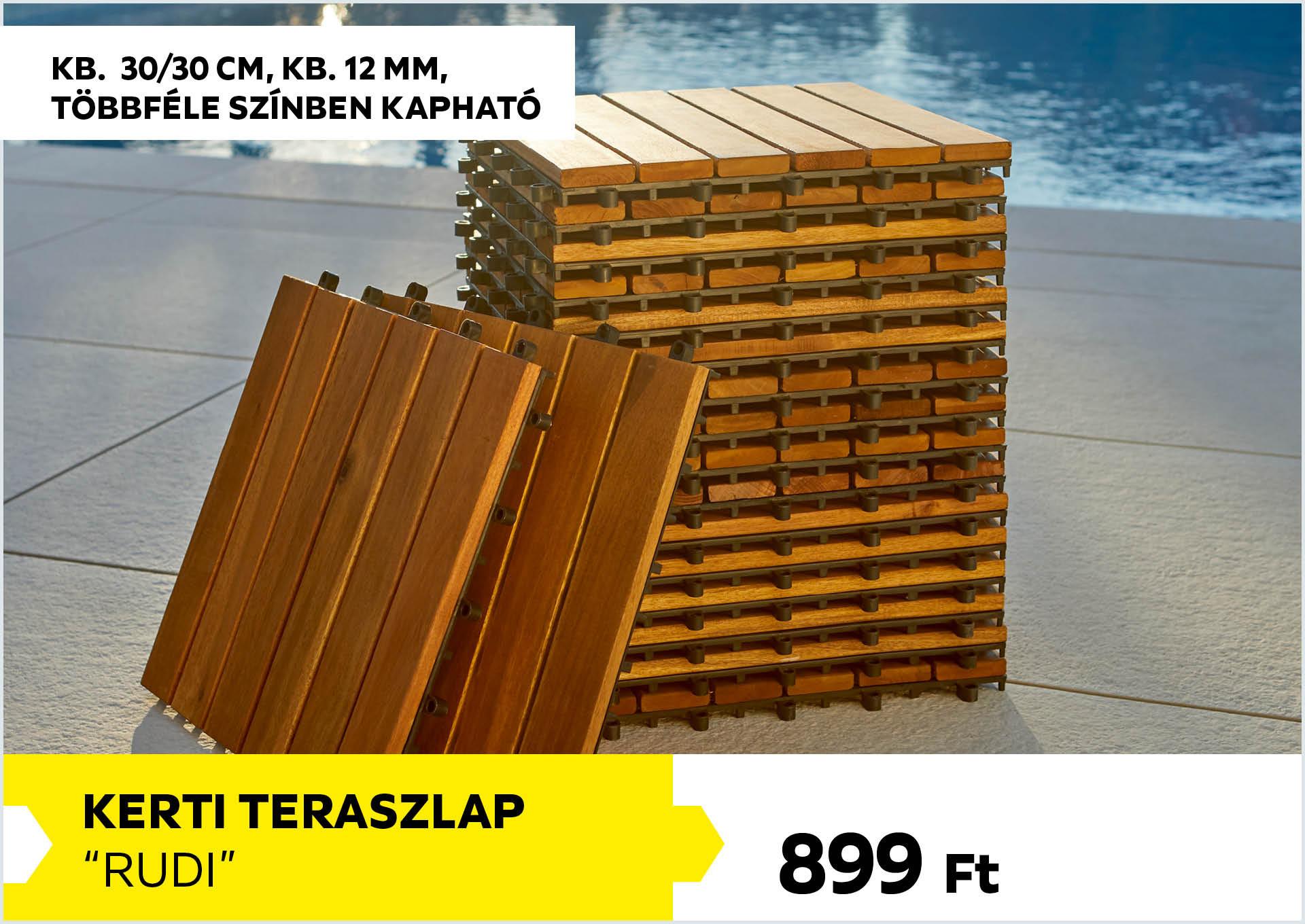 Kerti teraszlap kb.  30/30cm, kb. 12mm RUDI Forint