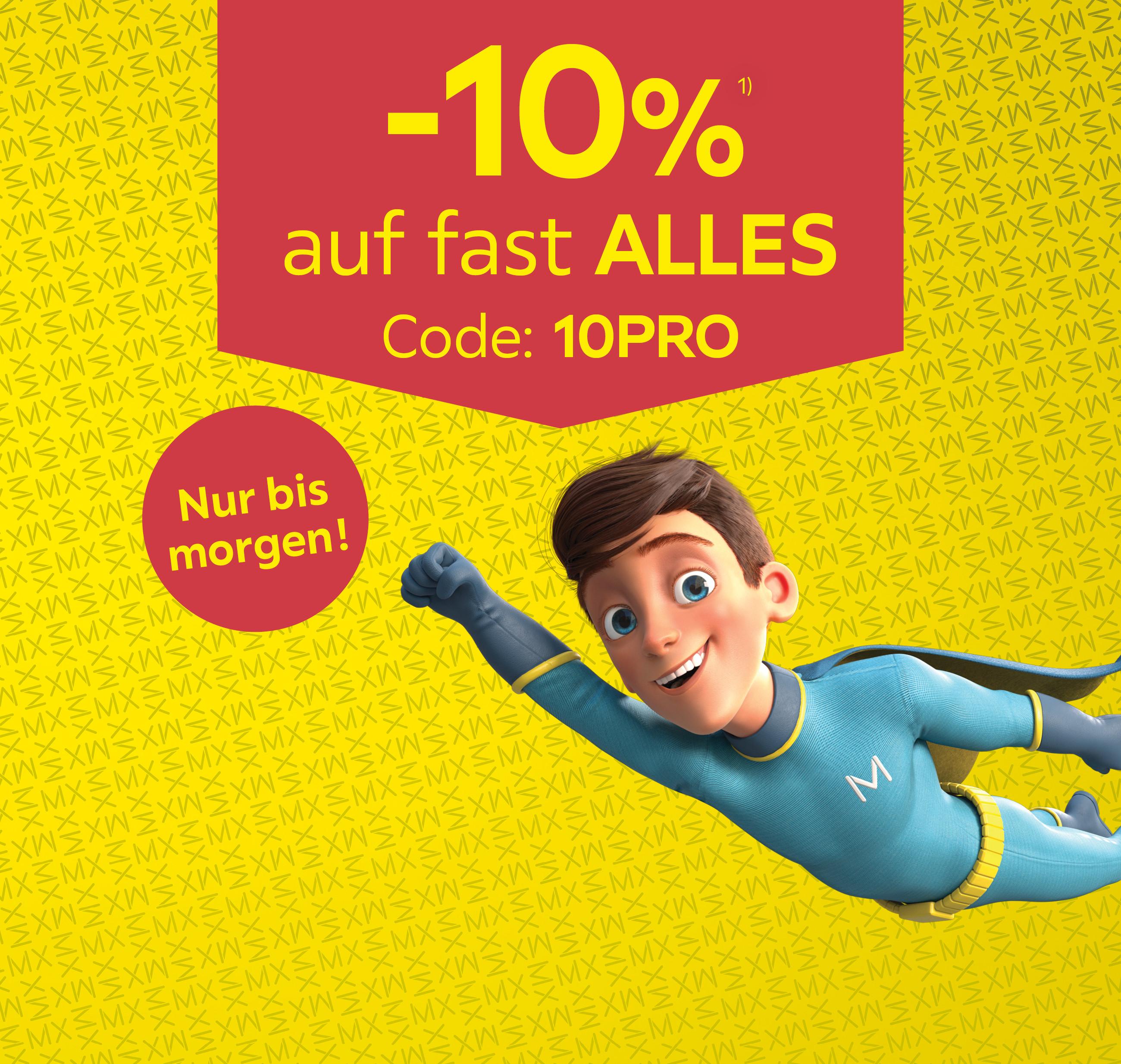 Nur bis morgen: -10% auf fast ALLES mit dem Code 10PRO