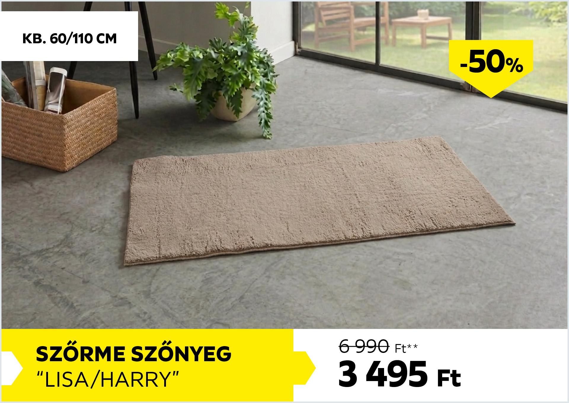 Szőrme szőnyeg kb. 60/110cm LISA/HARRY 6990Forint helyett 3495Forint kedvezmény mértéke 50%