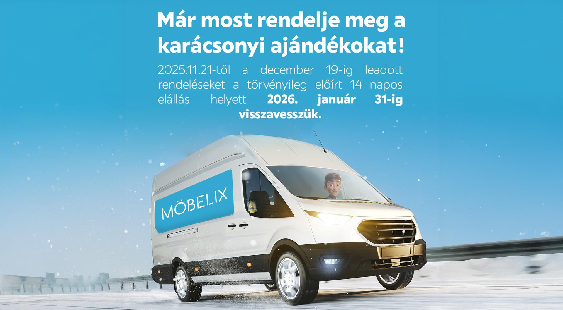 Már most rendelhe meg a karácsonyi ajándékokat! 2025.11.21-től a december 19-ig leadott rendeléseket a törvényileg előírt 14 napos elállás helyett 2026. január 31-ig visszavesszük.