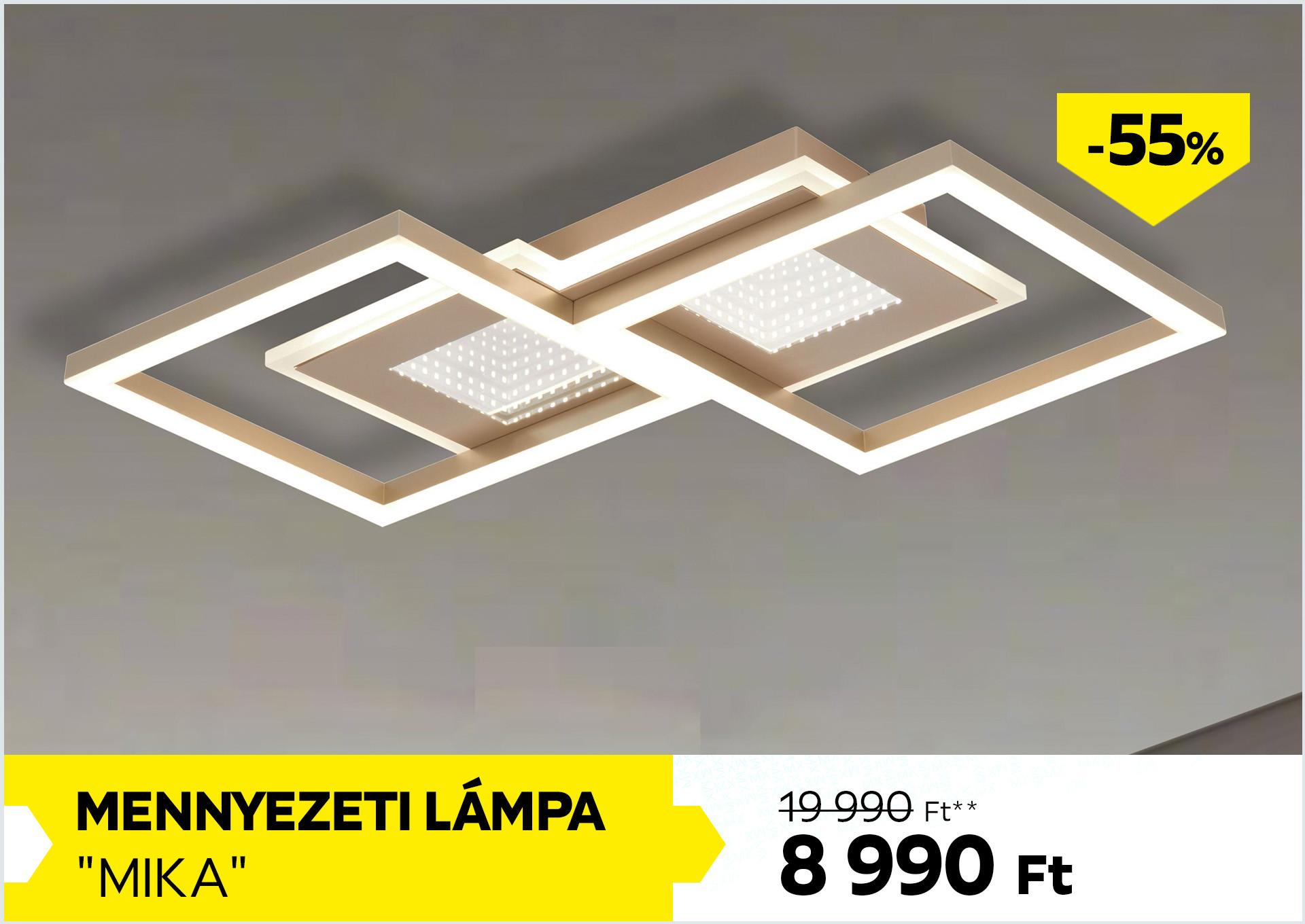 LED mennyezeti lámpa MIKA 19990 Forint helyett 8990 Forint, kedvezmény mértéke 55%