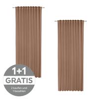 Vorhang mit Universalband Roswita 135x245 cm Braun - Braun, KONVENTIONELL, Textil (135/245cm) - Ondega