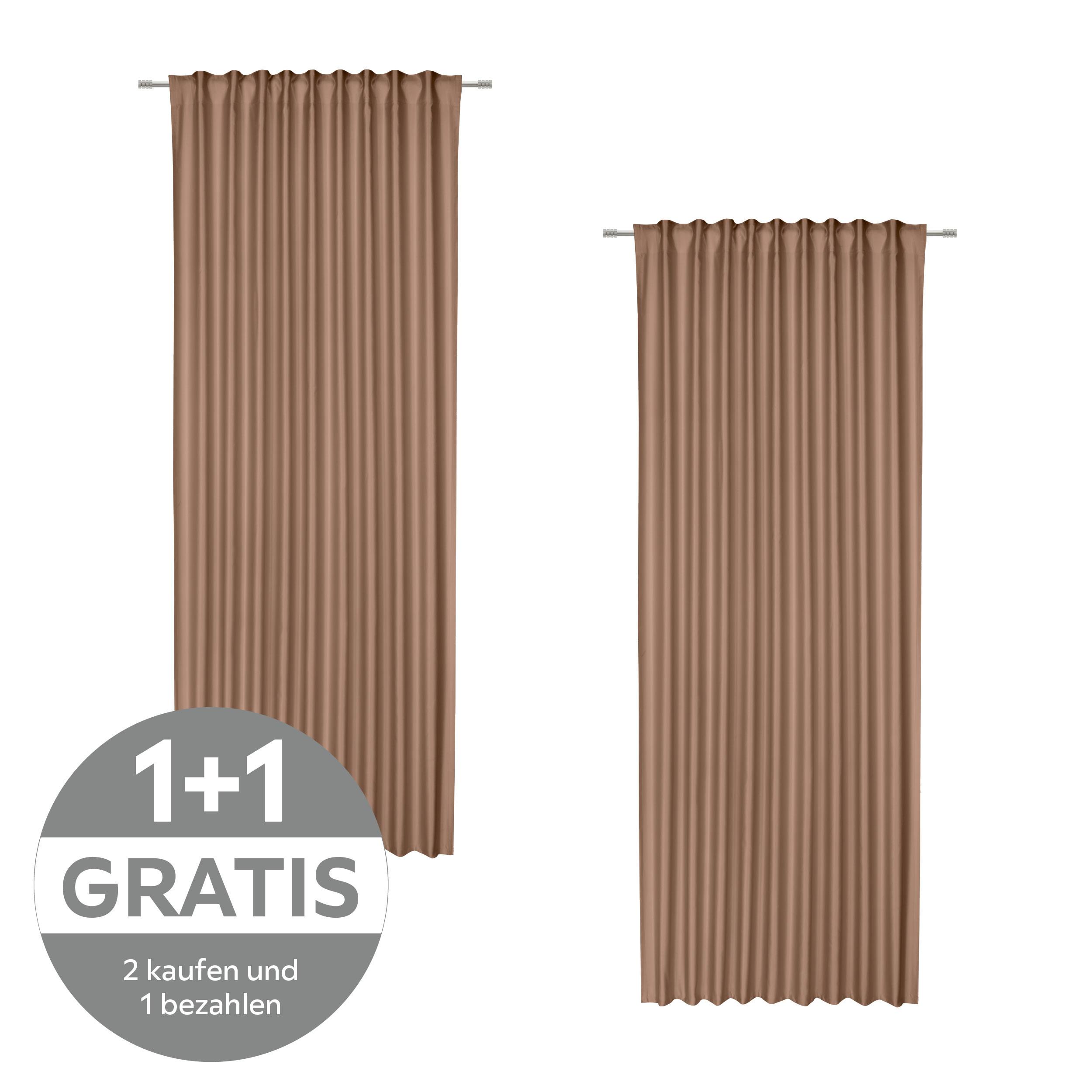 Vorhang mit Universalband Roswita 135x245 cm Braun