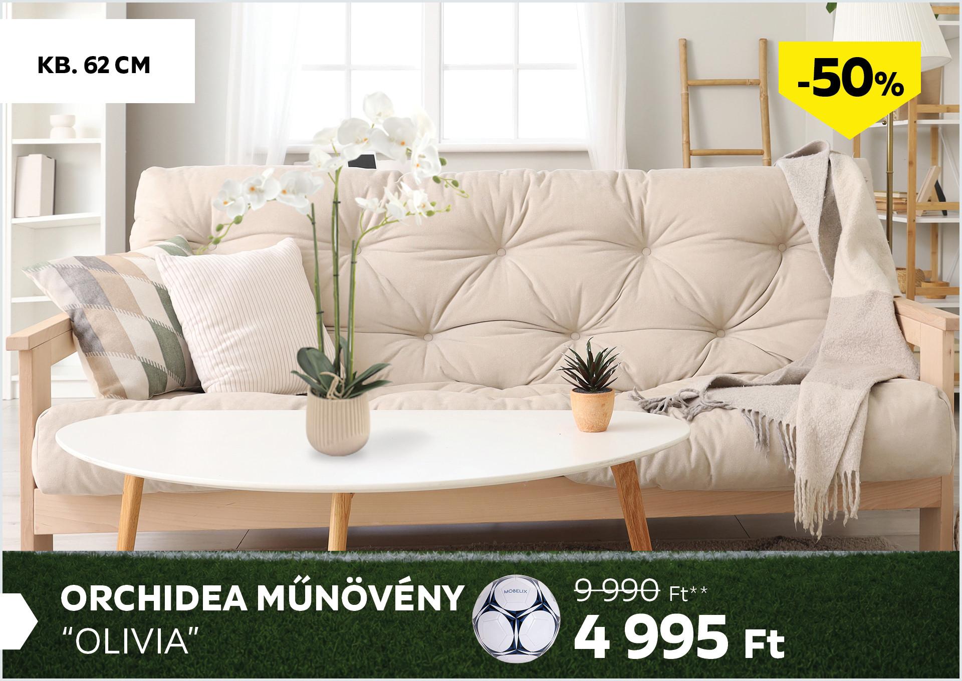 Orchidea műnövény kb. 62cm OLIVIA 9990Forint helyett 4995Forint kedvezmény mértéke 50%