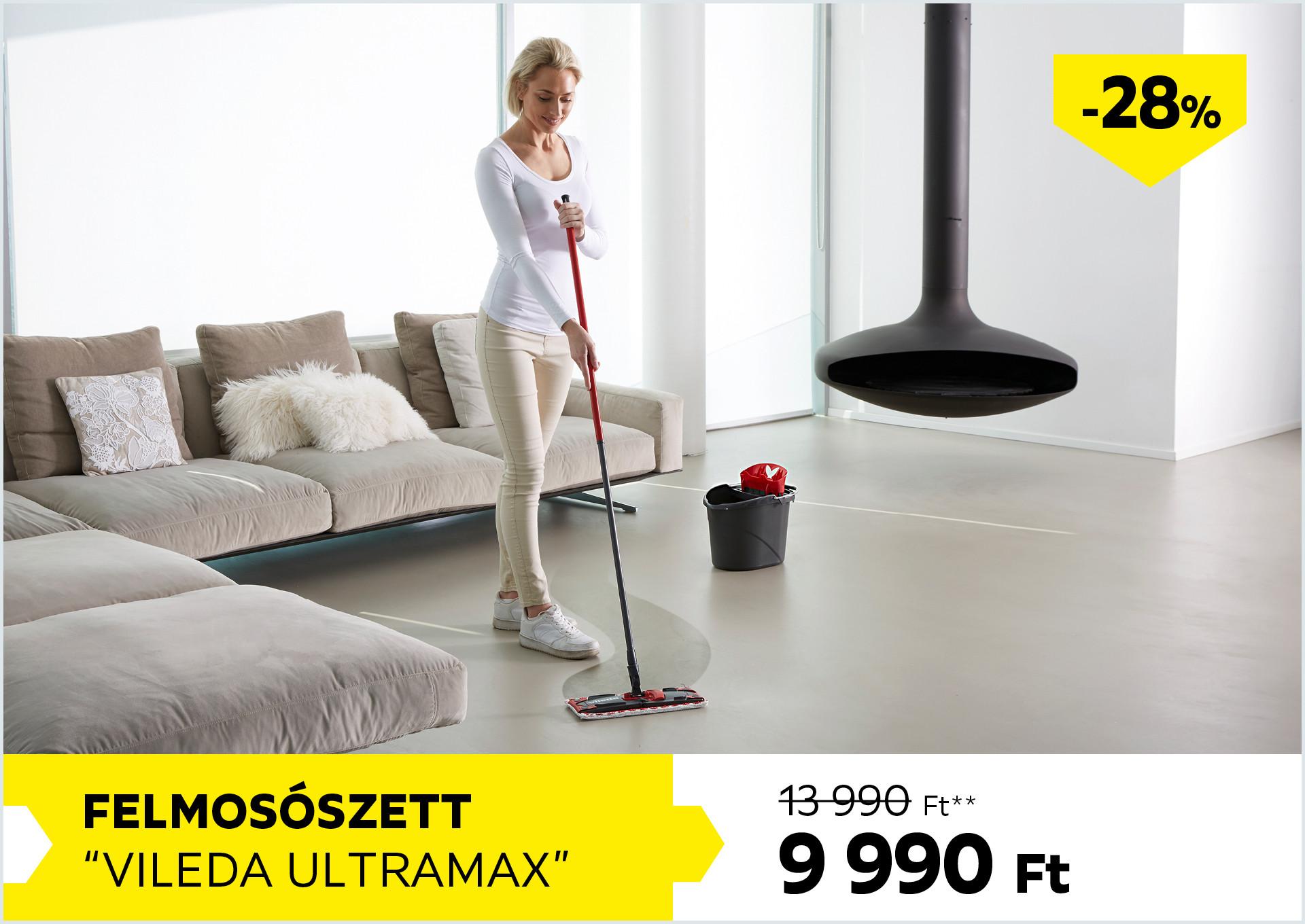 Felmosószett VILEDA ULTRAMAX 13990Forint helyett 9990Forint kedvezmény mértéke 28%