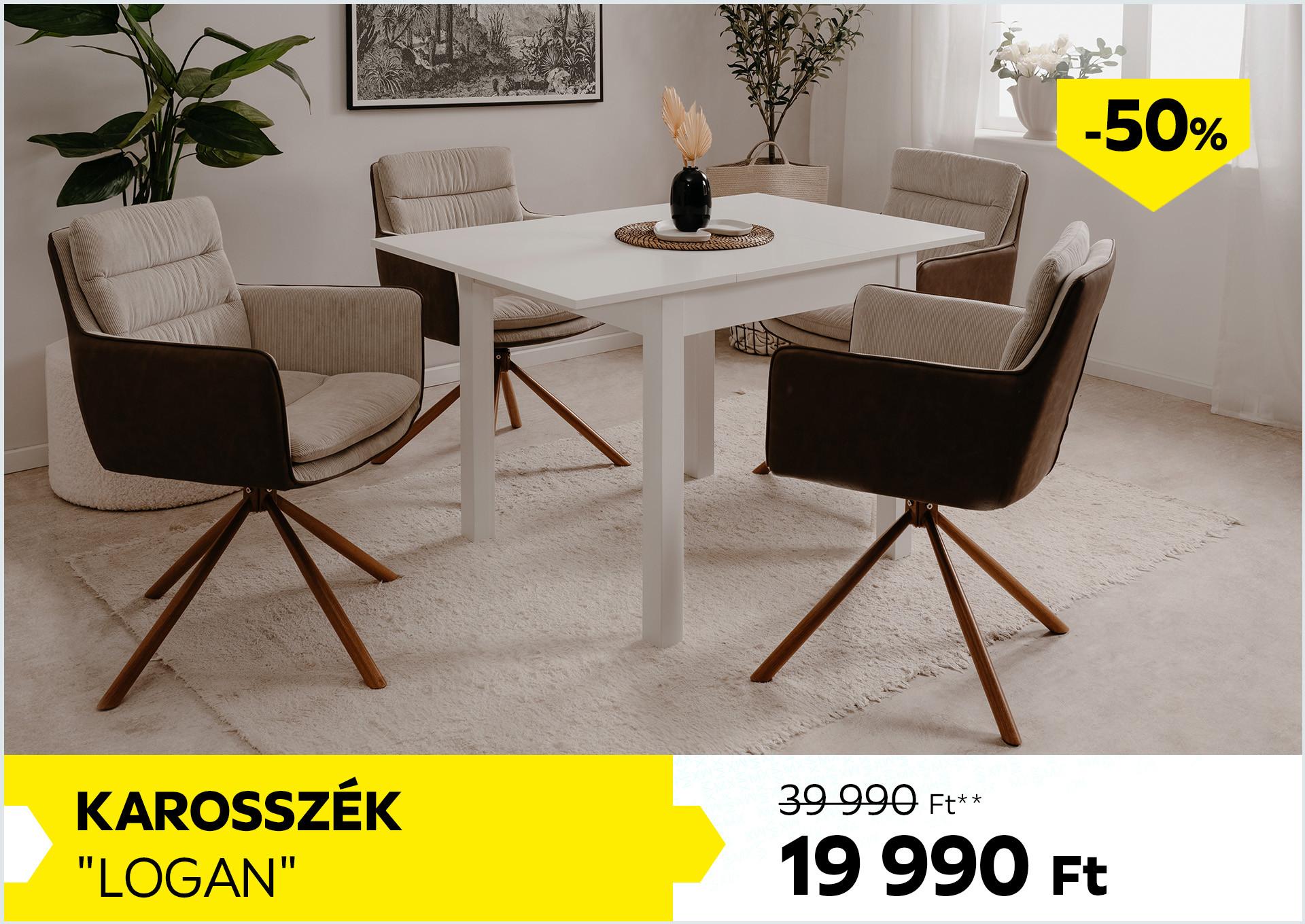 Karosszék LOGAN 39990 Forint helyett 19990 Forint kedvezmény mértéke 50%