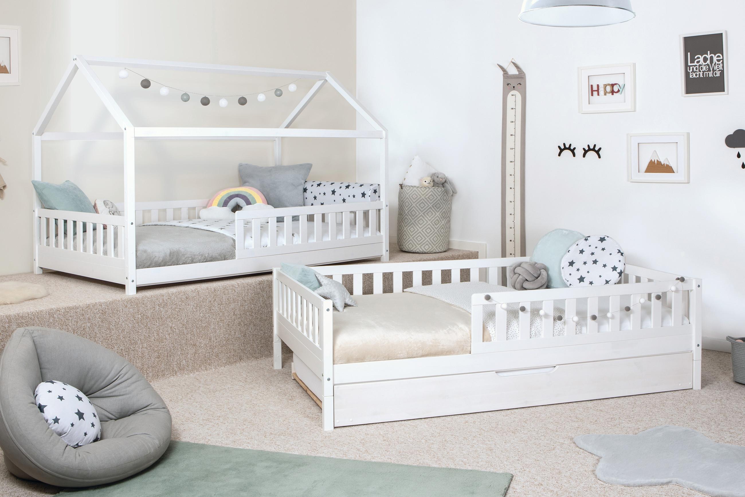 Günstiges Kinder-Bodenbett mit Matratze