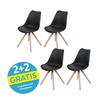 Stuhl Vilnius - Schwarz/Naturfarben, LIFESTYLE, Holz/Kunststoff (48,5/84/55cm) - MID.YOU