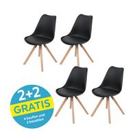 Stuhl Vilnius - Schwarz/Naturfarben, LIFESTYLE, Holz/Kunststoff (48,5/84/55cm) - MID.YOU