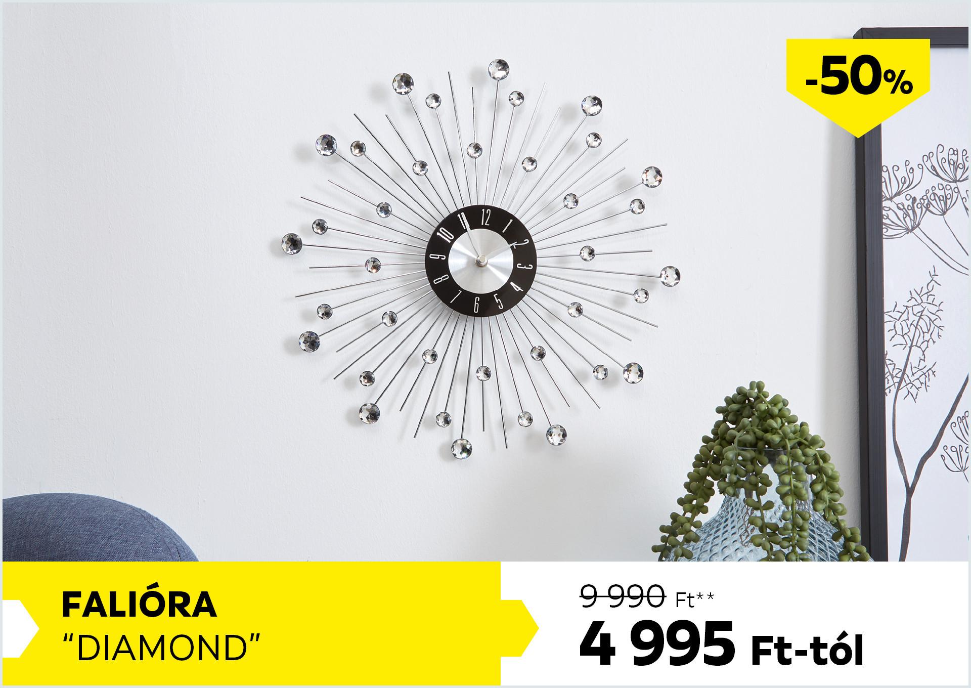 Falióra DIAMOND 9990Forint helyett 4995Forint kedvezmény mértéke 50%
