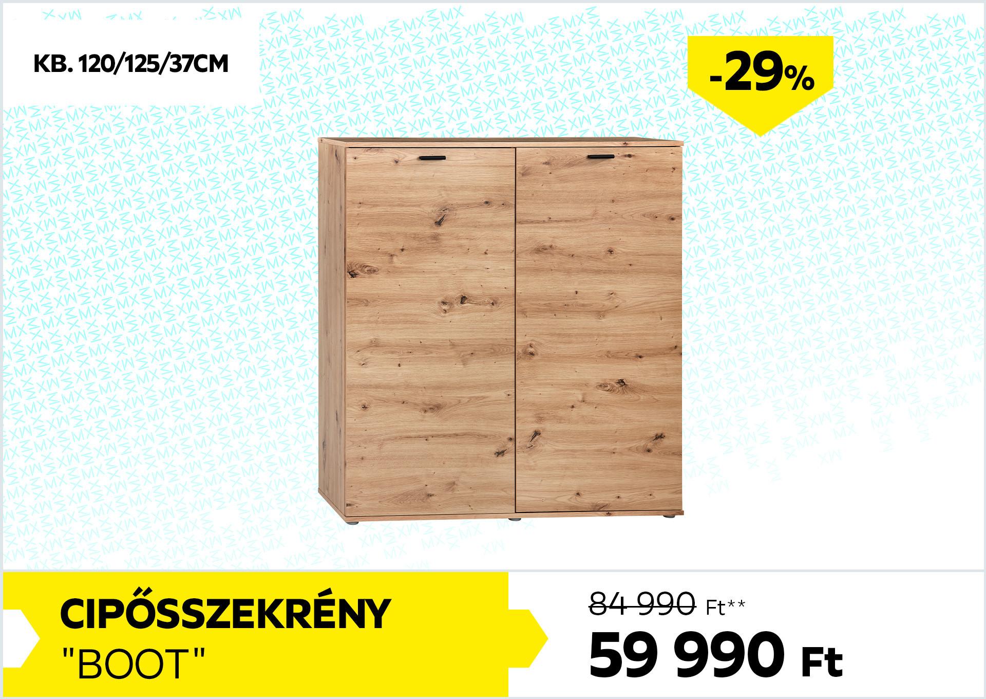 Cipősszekrény Boot 84990Forint helyett 59990Forint kedvezmény mértéke 29%