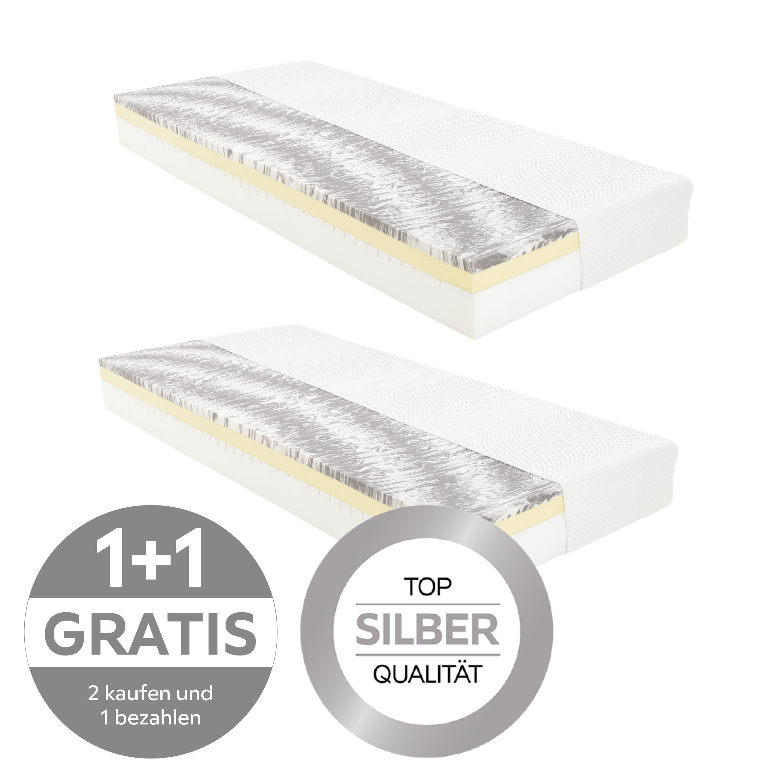 Viscomatratze Thermo Fit 90x200cm mittelfest - Weiß, Textil (90/200cm) - Ele