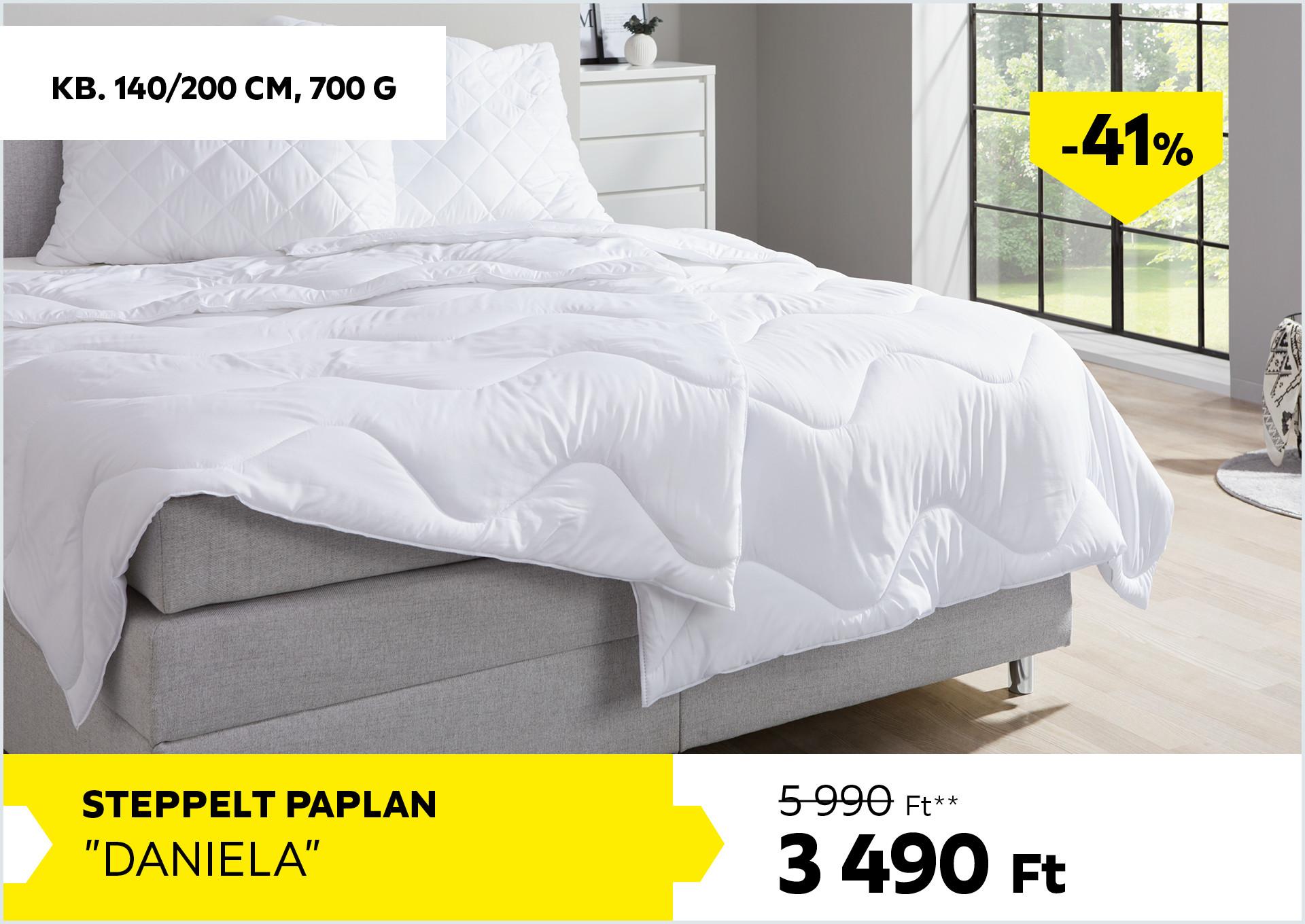 Steppelt paplan kb. 140/200cm, 700g DANIELA 5990Forint helyett 3490Forint kedvezmény mértéke 41%