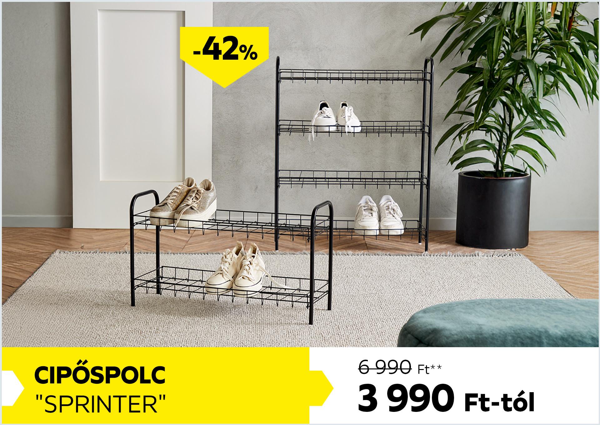 Cipőspolc SPRINTER 6990Forint helyett 3990Forint kedvezmény mértéke 42%