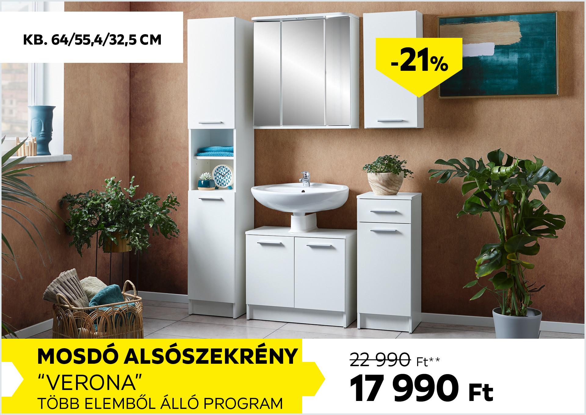 MOSDÓ ALSÓSZEKRÉNY VERONA 22990Forint helyett 17990Forint kedvezmény mértéke 21%