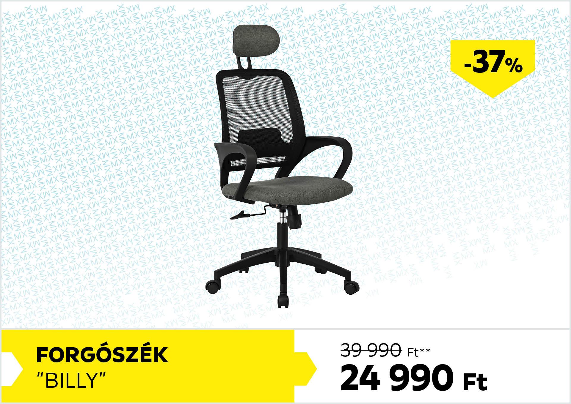 Forgószék Billy 39990Forint helyett 24990Forint kedvezmény mértéke 37%