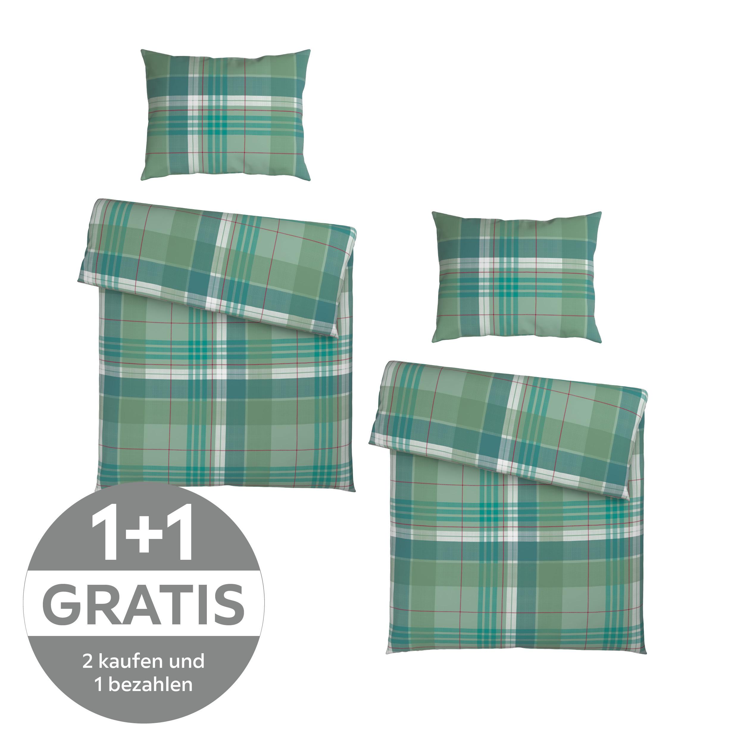 BETTWÄSCHE YASMIN - Grün, MODERN, Textil - Luca Bessoni