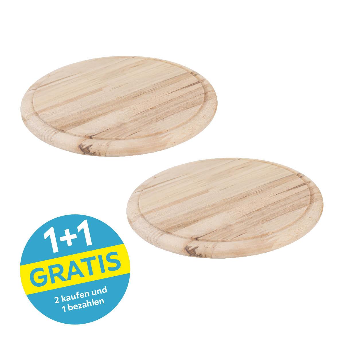 Schneidebrett Rund aus Holz Bruno D: ca. 25 cm - Braun, KONVENTIONELL, Holz (25cm) - James Wood