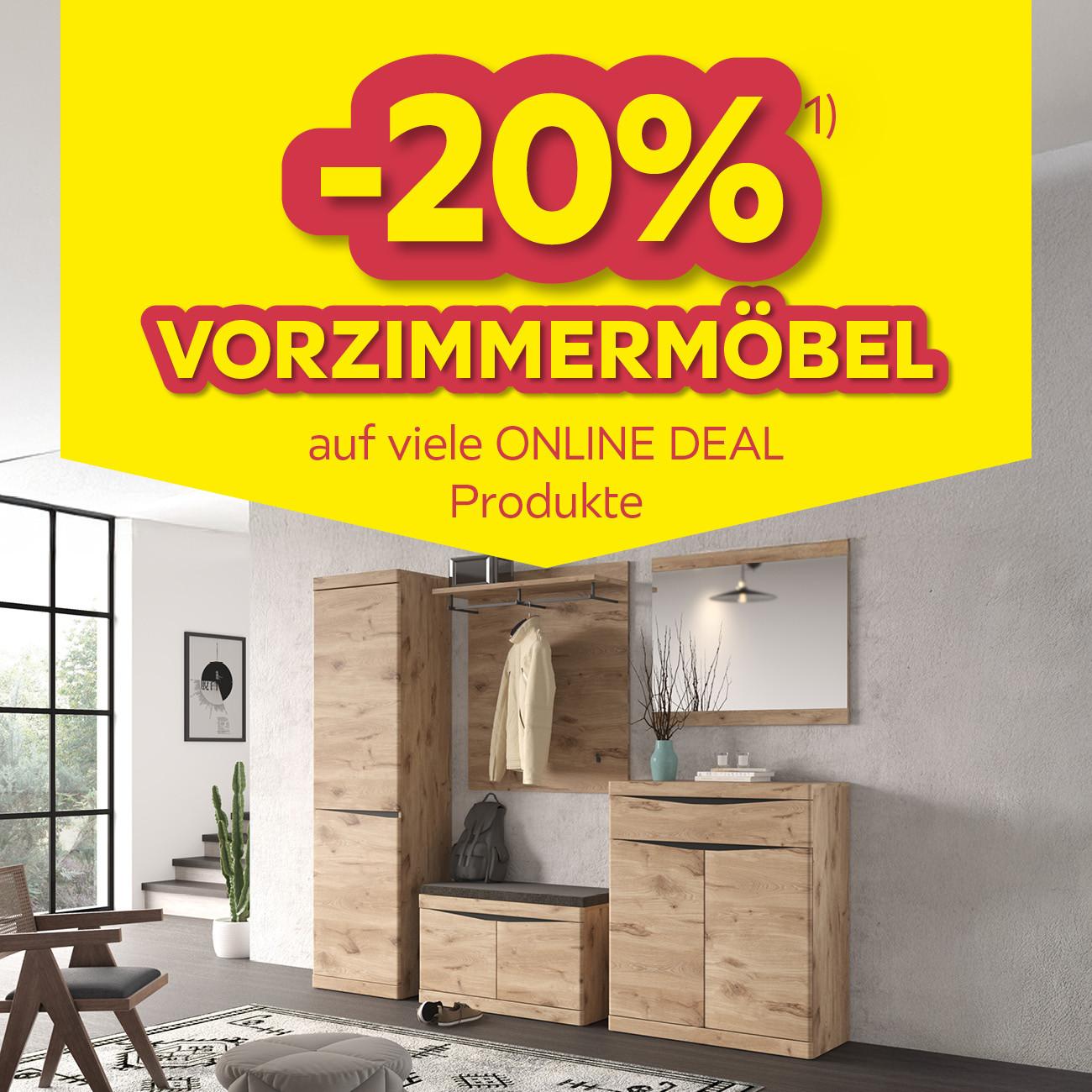 -20% Vorzimmermöbel auf viele Online Deal Produkte