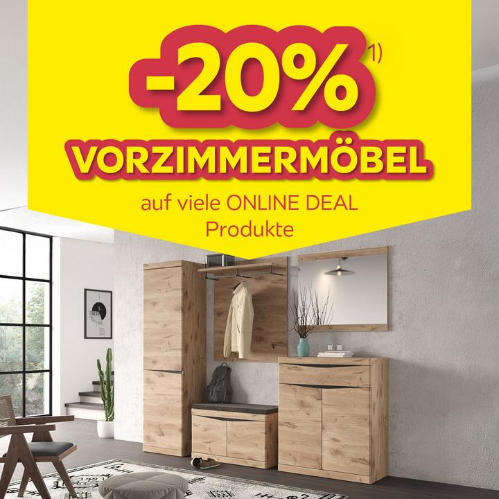 -20% Vorzimmermöbel auf viele Online Deal Produkte