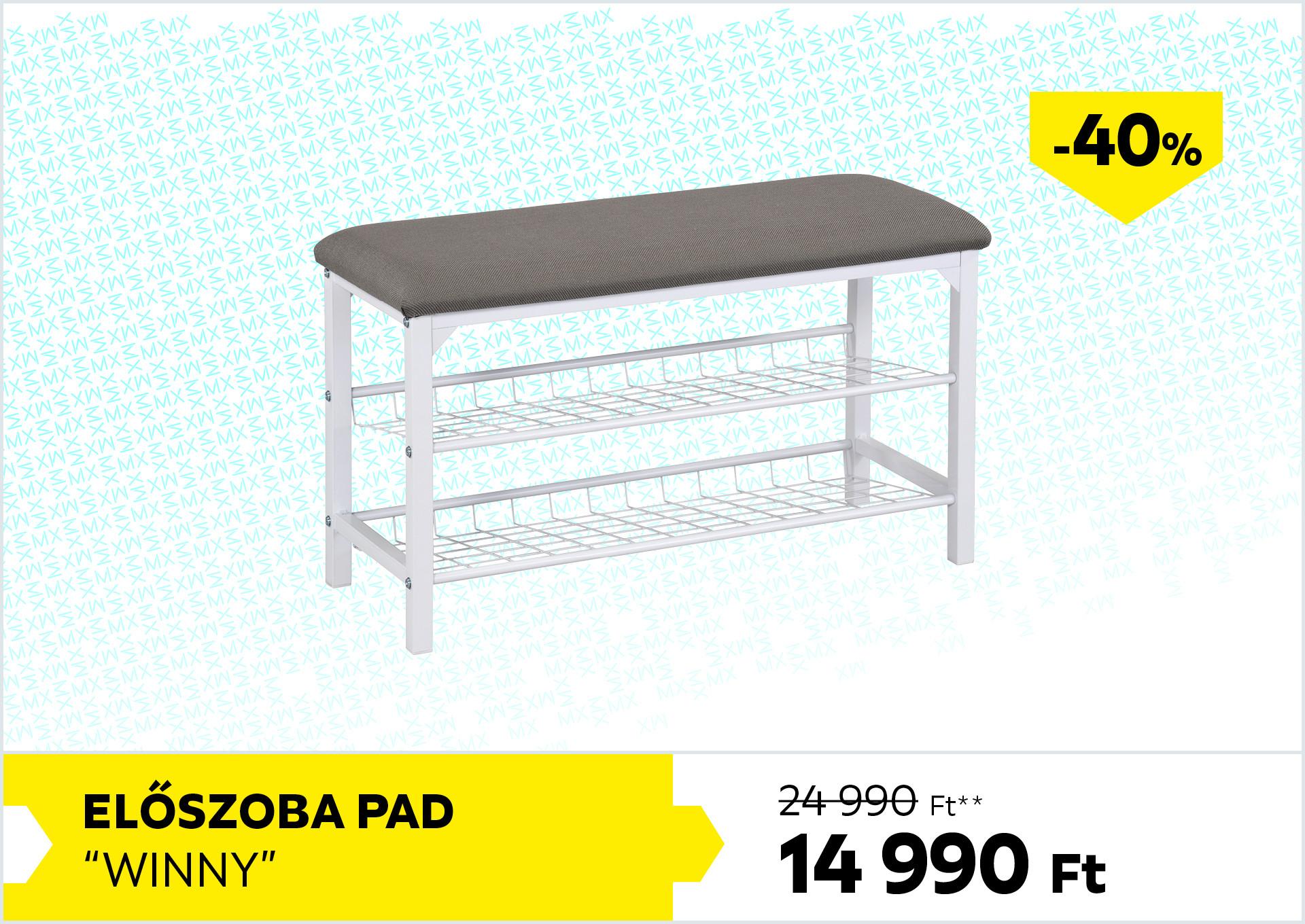 Előszobapad Winny 24990Forint helyett 14990Forint kedvezmény mértéke 40%